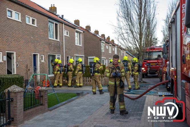 Brand in slaapkamer van woning aan de Passestraat snel geblust, oorzaak van de brand is onbekent. - &copy; NWVFoto.nl